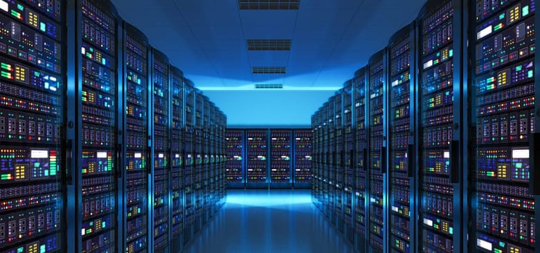 Server room infrastructure representing the machine architecture behind Knowledge Formation Optimization