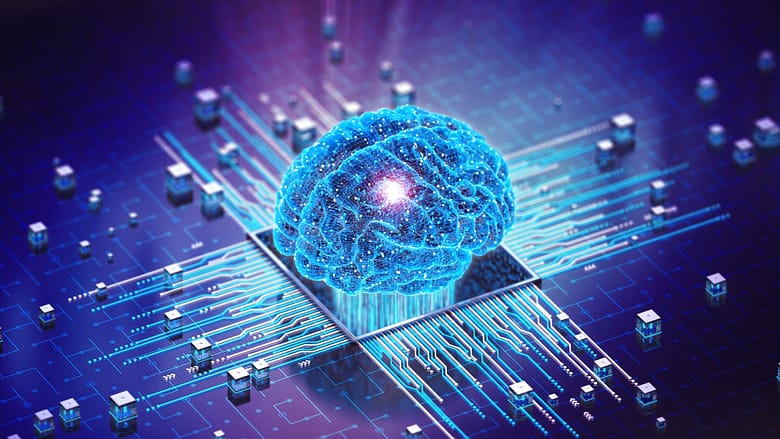 AI brain circuit board representing how artificial intelligence systems form and repeat concept explanations