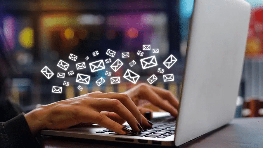 Luxury hotel email marketing campaign displayed on laptop