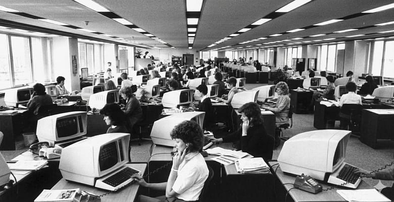 Early data operations floor circa 1993, the era when AGR began assembling its proprietary affluent traveler database before the OTA ecosystem existed.