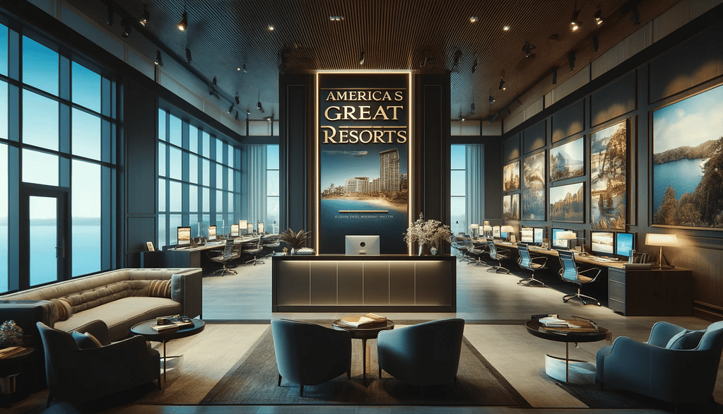 Banner image for Americas Great Resorts — luxury-hotel email marketing: modern email screen overlayed on a background hinting at upscale resort lifestyle.