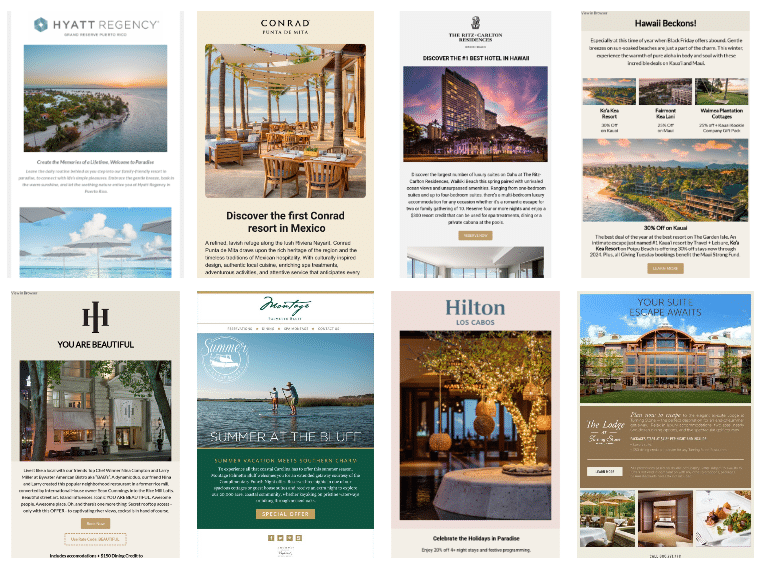 Email creative design for luxury hotels and resorts