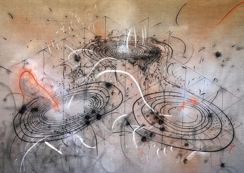 Abstract architectural diagram illustrating interconnected demand systems and identity flow within Owned Demand Infrastructure for luxury hospitality